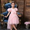 thumbnail image 2 of Little Big Girls Flower High Low Tulle Dress Princess Wedding Pageant Birthday Party Ball Gown, 2 of 5