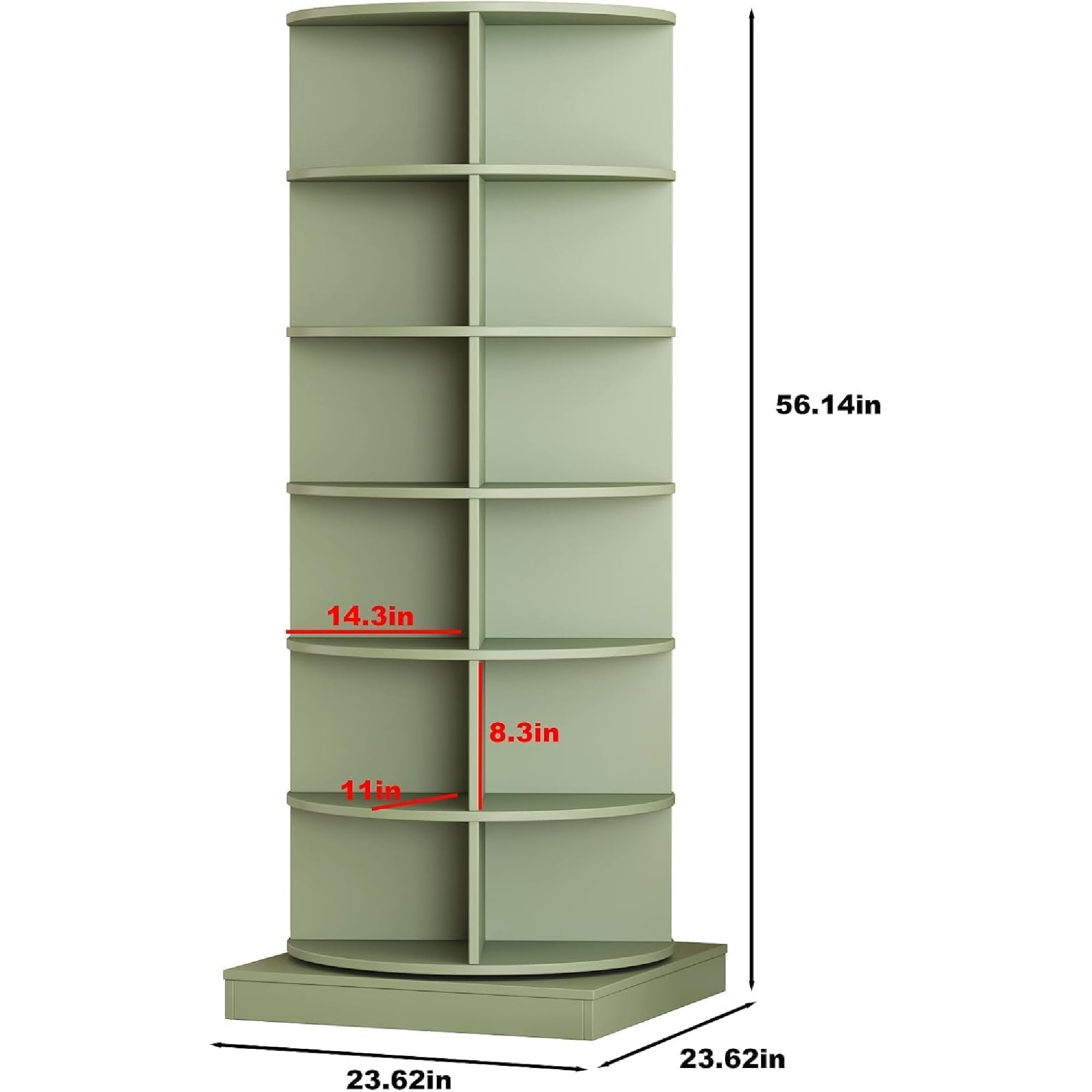 360 Degree Rotating Shoe Rack Tower, Vertical Space-Saving Shoe Storage Organizer Cabinet, Circular Rotating Shelf for Shoes Handbags, Entryway Hallway Use, Green