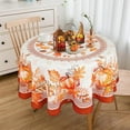 thumbnail image 3 of Fall Thanksgiving Tablecloth, Pumpkin Maple Leaf Fall Round Table Cloth 60 x 60 for Fall Decorations, Farmhouse Tablecloths for Home Autumn Harvest Festival Kitchen Dinner Party Table Decor, 3 of 6