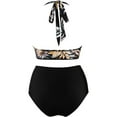 thumbnail image 4 of kamemir Women Sexy Mesh Tummy Control Swimsuit Push Up High Waisted Bathing Suit(Black,L), 4 of 6