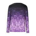 thumbnail image 5 of Odeerbi Shirts for Women Round Neck Printing Recreational Long Sleeve Tops Purple, 5 of 9