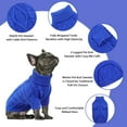 thumbnail image 4 of ZDM Small Dog Pullover Sweater, Cold Weather Cable Knitwear, Classic Turtleneck Thick Warm Clothes for Chihuahua, Bulldog, Dachshund, Pug (Peacock Blue, Small), 4 of 7