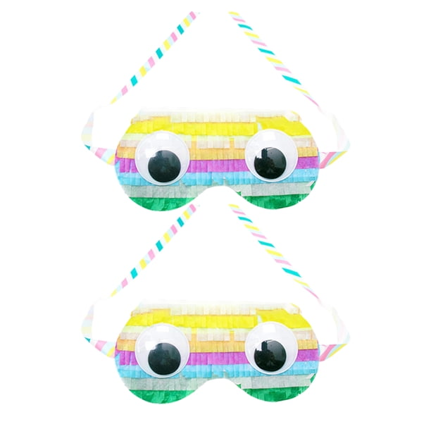 KAKOWELY 2 máscaras de papel, piñatas, vendas para los ojos, suministros para juegos de fiesta para cumpleaños de niños.