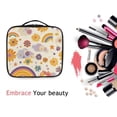thumbnail image 6 of FORMRS Travel Makeup Bag Large Capacity Train Case Cosmetic Organizer with Adjustable Dividers, Beige Retro Rainbow, 6 of 8