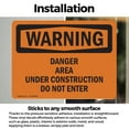 thumbnail image 3 of (2 Pack) Danger Area Under Construction Do Not Enter OSHA Warning Sign, 3 of 7