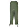 thumbnail image 5 of DHFJKG Harem Linen Pants Women Lightweight Loose Fit Elastic Waist Solid Color Ankle-Tied Beach Pants With Pockets Stylish Trousers, 5 of 9