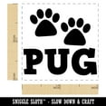 thumbnail image 2 of Pug Dog Paw Prints Fun Text Self-Inking Rubber Stamp Ink Stamper - Blue Ink - Small 1 Inch, 2 of 7