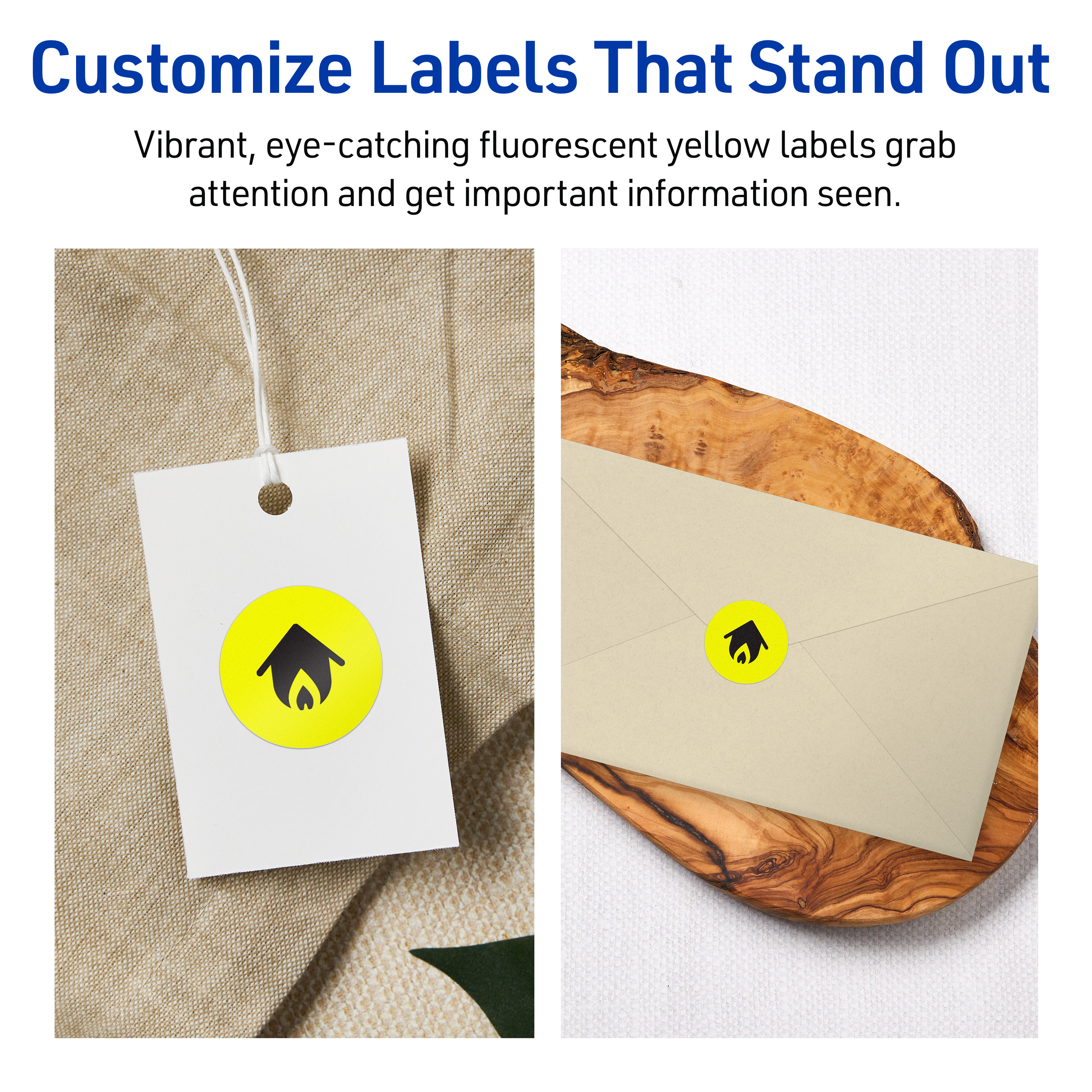 Avery Printable Round Labels, Neon Yellow, 1" Diameter, 960ct