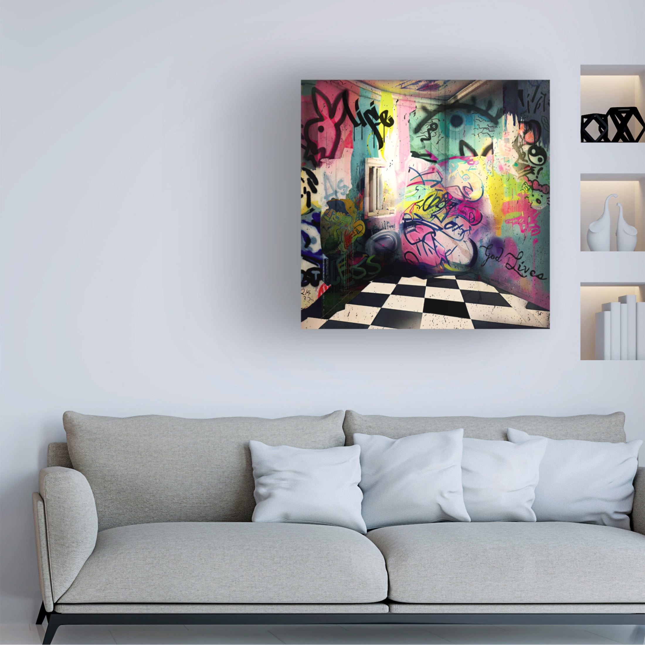 Canvas Wall Art - Sasha 'Imperative Expression' Wall Art for Living Room, Bedroom, or Office Décor by Trademark Fine Art - 18 x 18 Inches