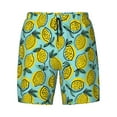 thumbnail image 4 of Lsque Mens Swim Trunks Lemon1 Pattern - Bathing Suit Compression Liner - Beach Swim Shorts Swimwear - (S-3XL) - Stretch Quick Dry -Medium, 4 of 9