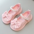 thumbnail image 2 of Dakaela Toddler Girl Dress Shoes 12-18 Months Bow School Mary Jane 3T 4T 5T 6T Little Kid Princess Flats Loafers with Pearl Strap Pink Size 5, 2 of 6