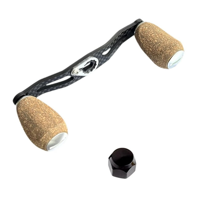 Mango de carrete de pesca, mango de carrete de pesca en roca, cebos portátiles antideslizantes universales de carbono, mango de carrete, empuñaduras Plata