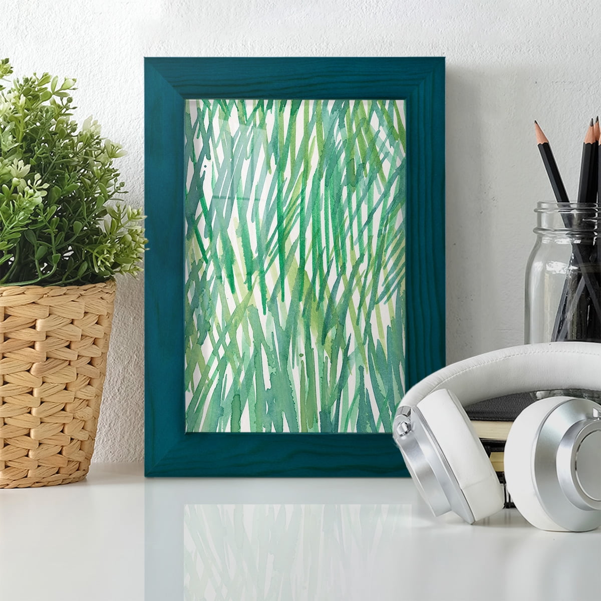 Just Grass I - Framed Print w/glass - Ocean Blue