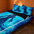 thumbnail image 2 of Erosebridal Spooky Blue Witch Zipper Twin Comforter Sets with Fitted Sheet and 2 Pillowcases, Halloween Moon Night Zipper Bedding Set for Boys Girls, Cyan Black, Black Reversible, 2 of 7
