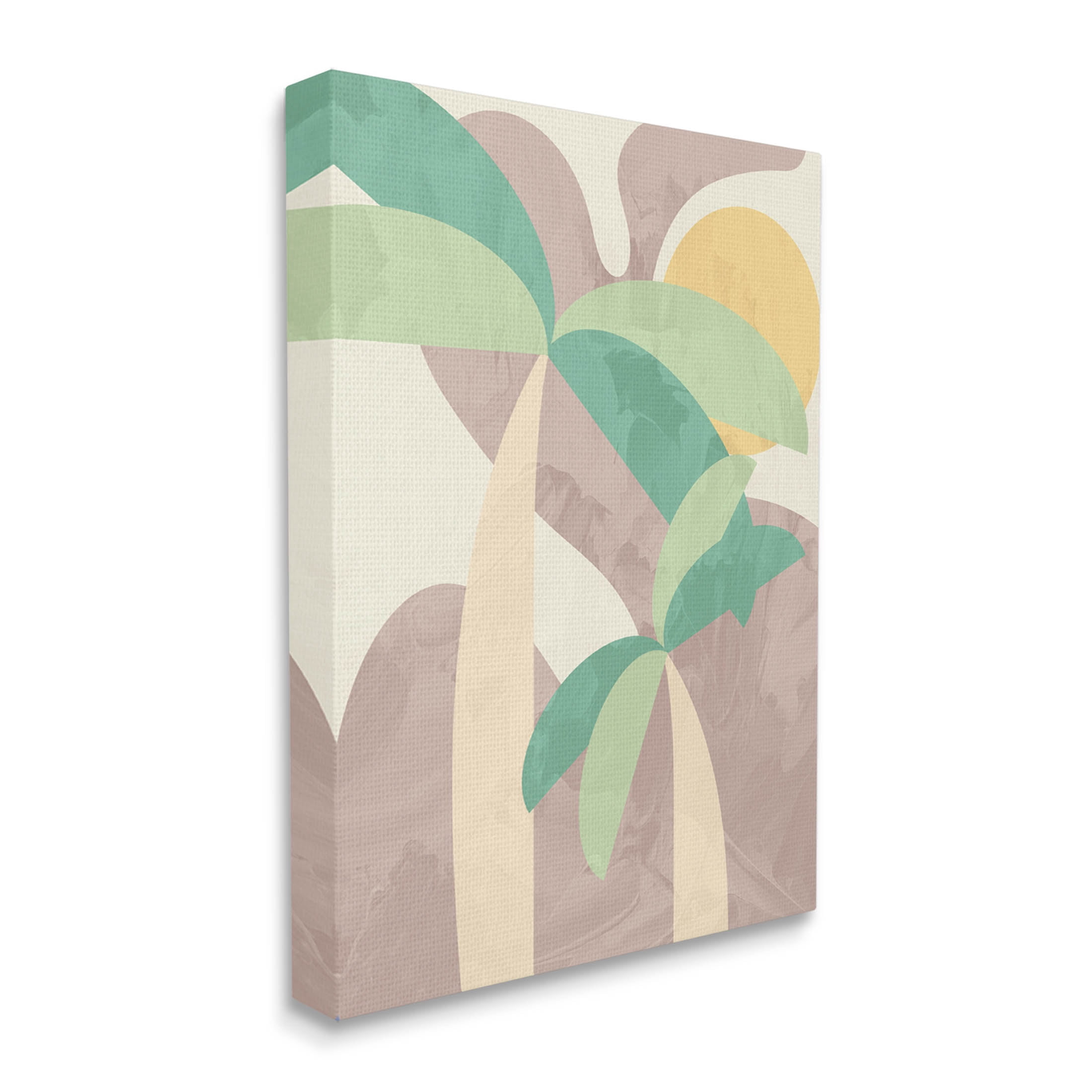 Abstract Summer Palms Shapes Botanical & Floral Graphic Art Gallery Wrapped Canvas Print Wall Art