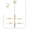 thumbnail image 3 of SAFAVIEH Viceroy 4-Light Brass Metal Pendant Light with Shade, 3 of 8
