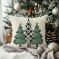 thumbnail image 3 of Christmas Pillow Covers 18x18 Inch Set of 2 Green Black Buffalo Plaid Christmas Tree Decor Xmas Farmhouse Decorations Outdoor Winter Holiday Decorative Throw Pillow Cases for Home Room Couch, 3 of 6