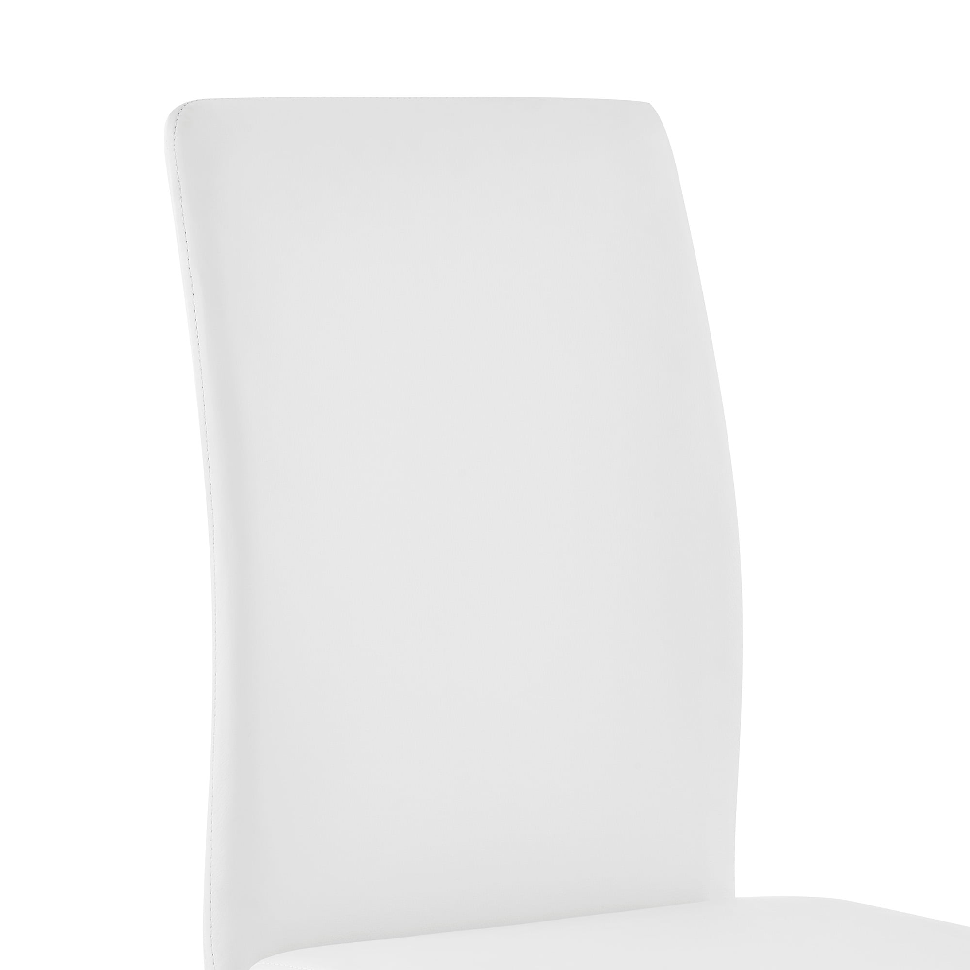 Amanda Contemporary Side Chair in White Faux Leather and Chrome Finish - Set of 6