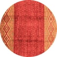thumbnail image 1 of Ahgly Company Indoor Round Abstract Orange Modern Area Rugs, 5' Round, 1 of 4