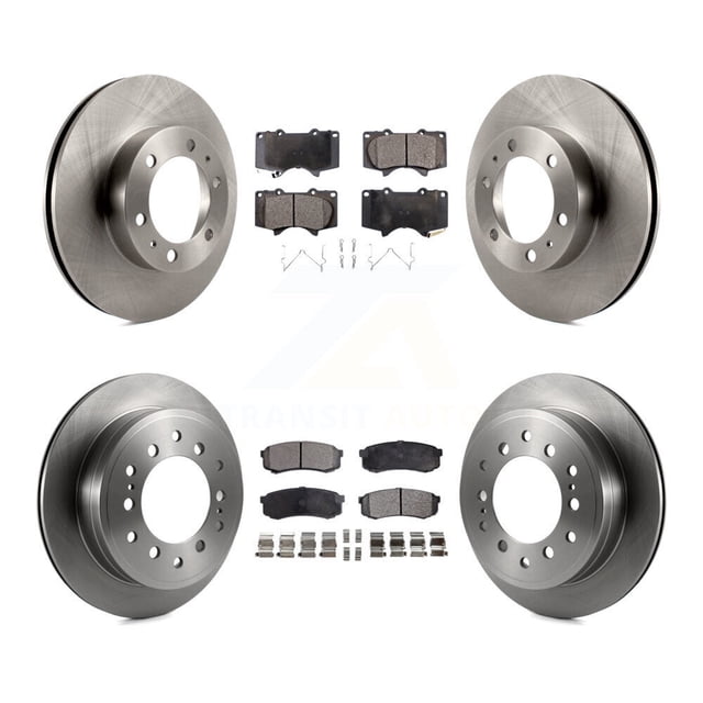 Transit Auto Front Rear Disc Brake Rotors and Semi-Metallic Pads Kit for Car Toyota 4Runner FJ Cruiser K8F-103092