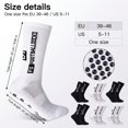 thumbnail image 2 of 6 Pack Anti Slip Soccer Socks for Men, US Size 6-11, Cotton Athletic Grip Socks, 3 Black & 3 White, 2 of 6
