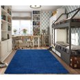 thumbnail image 3 of Ottomanson Fluffy Solid 5x7 Indoor Shag Area Rug, 5'3" x 6'11", Navy, 3 of 11