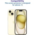 thumbnail image 2 of SHIQI-Tempered Glass Screen Protector for iPhone 15-6.1 Inch, Anti Scratch, 9H Hardness Bubble Free Ultra Clear, HD Screen Protective Film (Pack of 3), 2 of 4