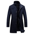 thumbnail image 4 of Gabardina de cuero de lujo Vevor para hombre, Chaqueta de cuero informal de negocios, abrigo Largo negro de PU, talla 4XL, 4 of 5