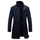 thumbnail image 4 of Nuevo gabardina de cuero de lujo para hombre, chaqueta de cuero informal de negocios con una hilera de botones, abrigo largo negro de Pu para hombre, talla grande 4xl, 4 of 5
