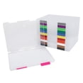thumbnail image 6 of Shangmakel 12 Pcs Clear A4 File Portable Project Case,Plastic Storage Box for 9" x 12" Letter Paper,Scrapbook Paper Storage Boxes,Documents Magazines Holder for Organizing A4 Paper, Photo, Document, 6 of 11