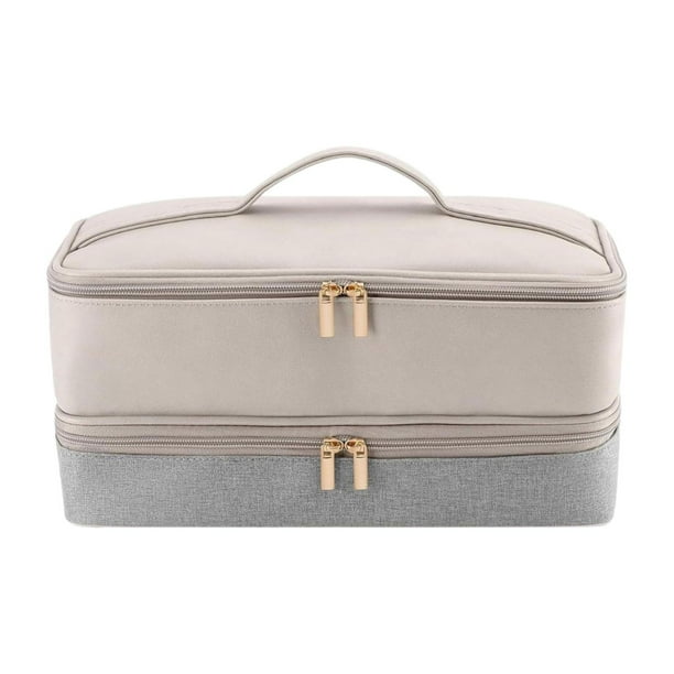 Estuche de transporte para secador de pelo, Maleta grande para estilista, bolsa de viaje profesional de doble capa para rizador de pelo y accesorios
