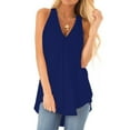 thumbnail image 3 of Sinhoon Women Plus Size S-5XL Sleeveless Chiffon V-Neck Blouse Loose Shirts Tops, 3 of 3