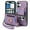 Purple, variant on ShellTech for iPhone 16 Plus Retro PU Leather Wallet Case with Card Holder Ring Stand RFID Function Credit Card Slot with Ring Stand Protective Cover Wrist Strap,Black