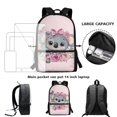 thumbnail image 4 of Jeiento Koala Schoolbag 17 Inch Primary School Backpack with Lunch Bag Pencil Case Holder Flower Kids Girls Bookbag Set 3 Pcs Travel Rucksack Pink, 4 of 7