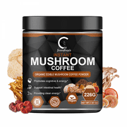 GPGP Premium Organic Mushroom Coffee with 7 Superfood Mushrooms - Instant Coffee Mix with Lion's Mane, Reishi, Chaga, Cordyceps, Shiitake, Maitake, and Turkey Tail - 226g (7.97oz)