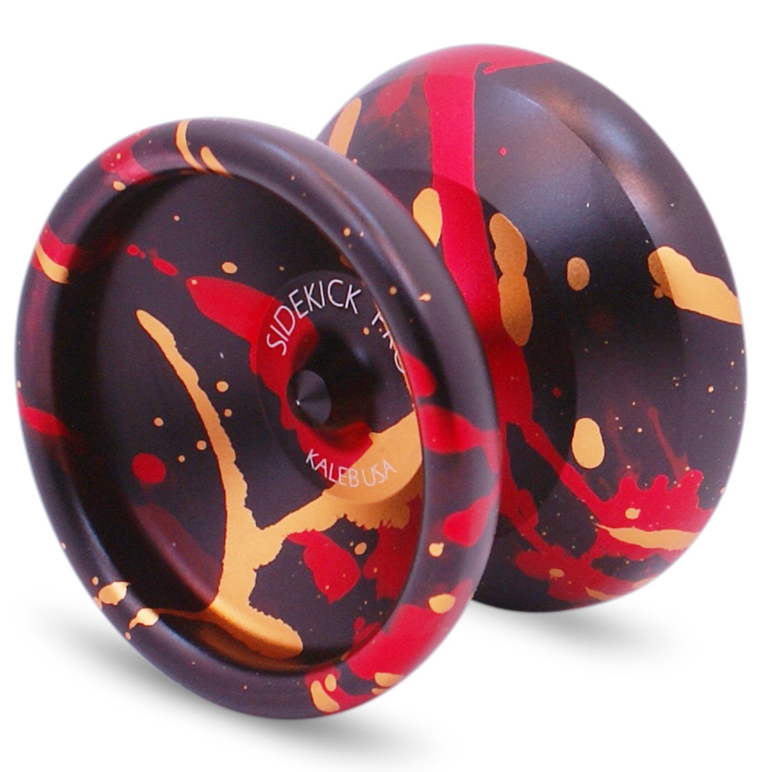 Sidekick Yoyo Pro Black Red Gold Splashes Professional Aluminum UNresponsive...