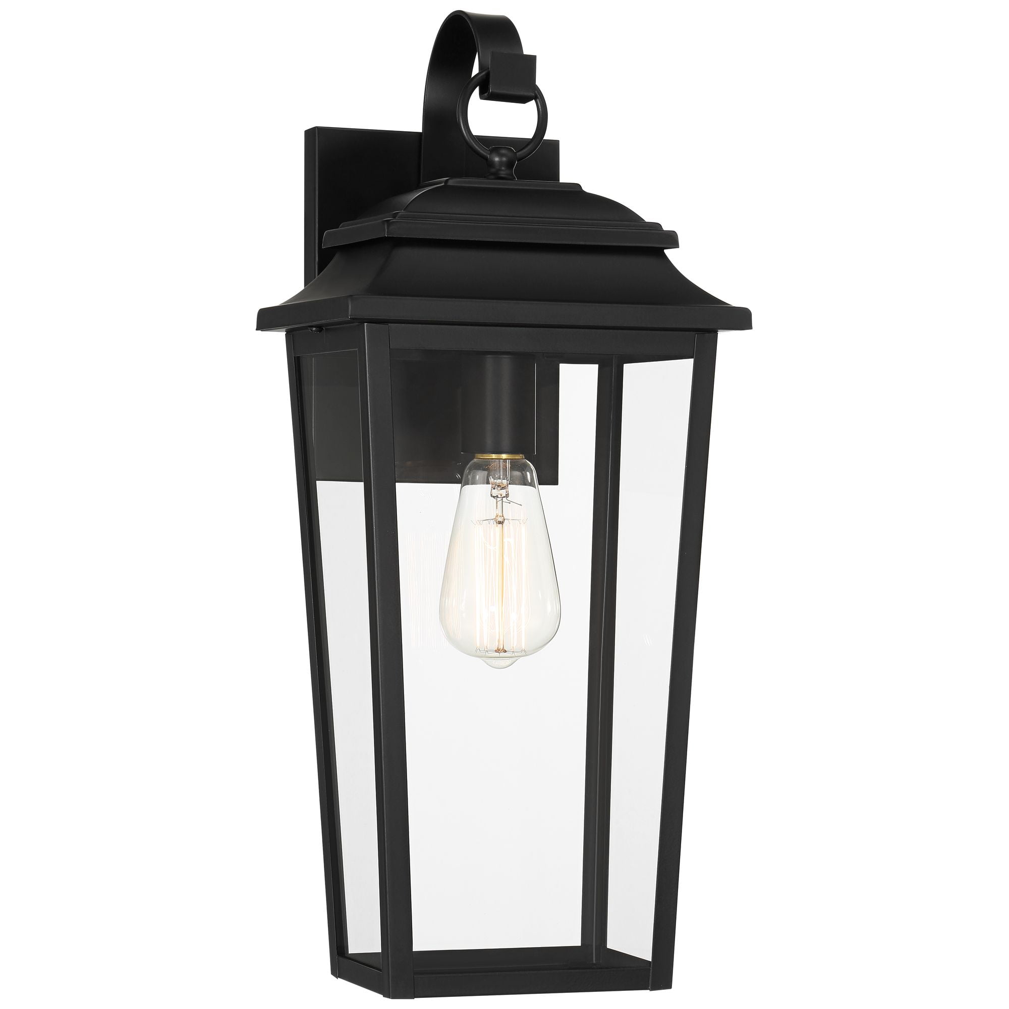 John Timberland Bellis Verde 20" High Traditional Outdoor Wall Light Fixture Mount Porch House LED Bulb Textured Black Glass Shade
