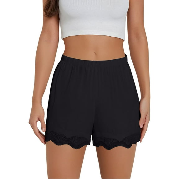TRUBKH Slip Shorts for Women Under Dresses Shorts for Under Dresses Women Short Underwear for Women Womens Sweatpants Thigh Society Cooling Shorts for Women Seamless Shorts Thigh Society Black L