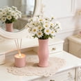 thumbnail image 6 of Gumesh Pink Ceramic Textured Vase, Curved Waist Flower Vase for Home Decor, 6 of 7