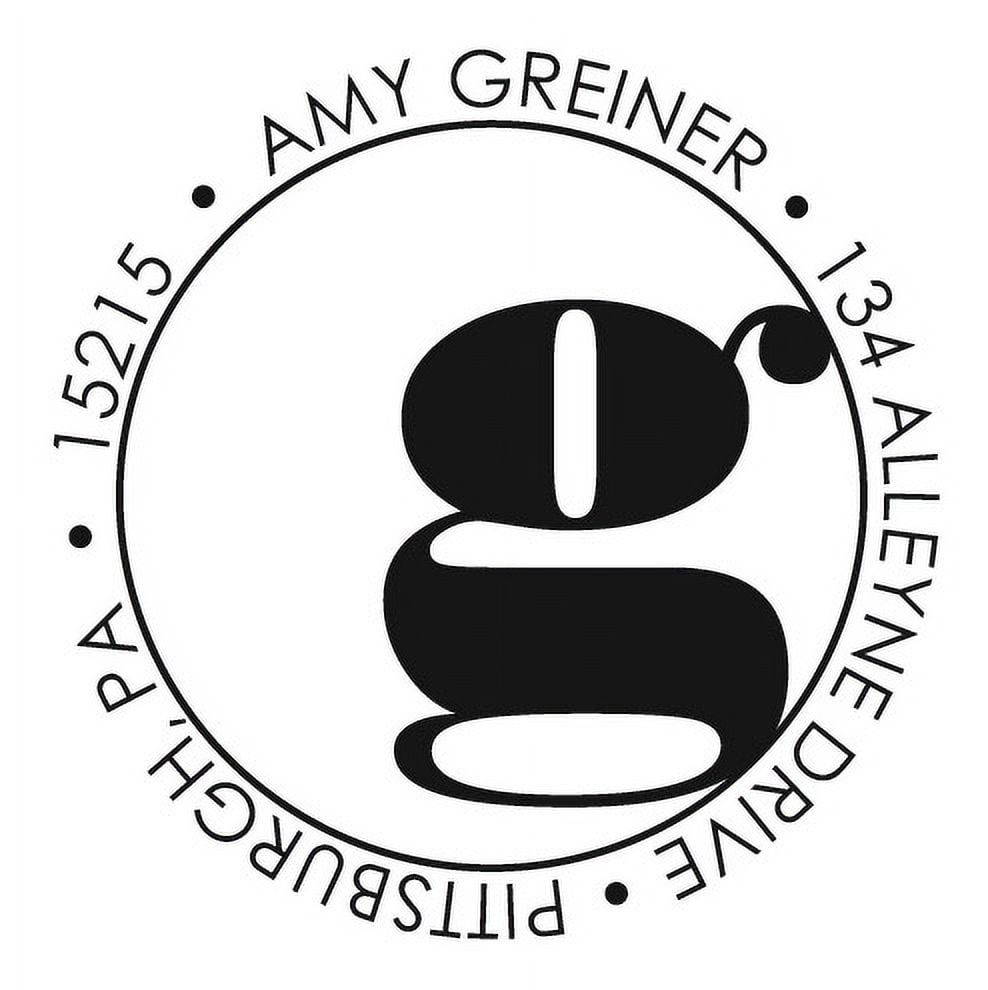 Personalized Round Self-Inking Rubber Stamp - Greiner Monogram