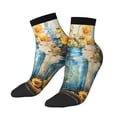 thumbnail image 3 of Salouo Rustic Blue Vase Blossoms Pattern Unisex Middle Tube Socks,Middle-Finger Knee High Socks Over The Calf Tube Stocking Crew Stockings for Women and Men Tube Socks, 3 of 8