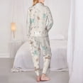thumbnail image 3 of Pajama Sets for Women 2 Pcs, Bohemian Cartoon Cute Horse Button Down Long Sleeve Sleepwear Lounge PJ Sets, 3 of 6