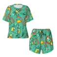 thumbnail image 4 of Lsque Funny Animals in Jungle Women's Short-Sleeved Pajama Set - 2 Piece Soft and Lightweight Sleepwear Set-Large, 4 of 9
