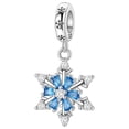 thumbnail image 1 of Charm copo de nieve plata S925 XmasSnowflake02 1Pza Plata S925 Chapa Colgante Gira Copo de Nieve Plata/Azul Caja Negra 4, 1 of 4