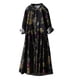 thumbnail image 1 of Vestido camisero suelto de lino y algodón de manga larga con estampado de hojas vintage para mujer Fridja  yut96, 1 of 1
