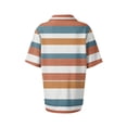 thumbnail image 7 of Women's Waffle Knit Polo Shirt Plus Size Friendly Color Block Striped Collared Short Sleeve Loose Fit Vacation Casual Summer Tops 2026, XL, 7 of 7