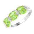 thumbnail image 2 of Sterling Silver with Natural Peridot and White Topaz Two Row Band Ring, 2 of 3