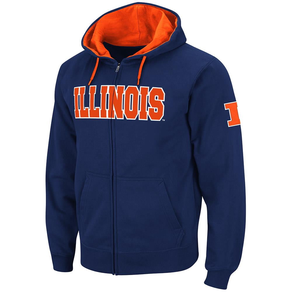 Mens Illinois Fighting Illini Full Zip Hoodie S by Colosseum