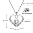 thumbnail image 4 of Emma Manor EM 925 Sterling Silver Eternal Love Brilliant Cut Heart Pendant Necklace, Gift for Wife, 4 of 6