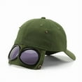 thumbnail image 4 of New Aviator Hat Summer Personality Glasses Baseball Cap Female Unisex Sunglasses Male Cap  Boys Cap Baseball Cap with Goggles for Men and Women, Vintage Washed Classic Baseball Hat Cap with Glasses, 4 of 7